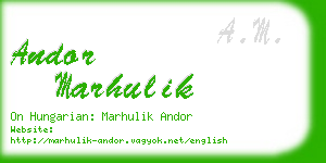 andor marhulik business card